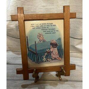 VTG Childs Prayer Now I Lay Me Down To Sleep Wall Hanging Bedside Hong Kong Tub9
